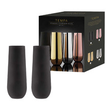 Matte Black Aurora Stemless Champagne Glasses (Set of 2)
